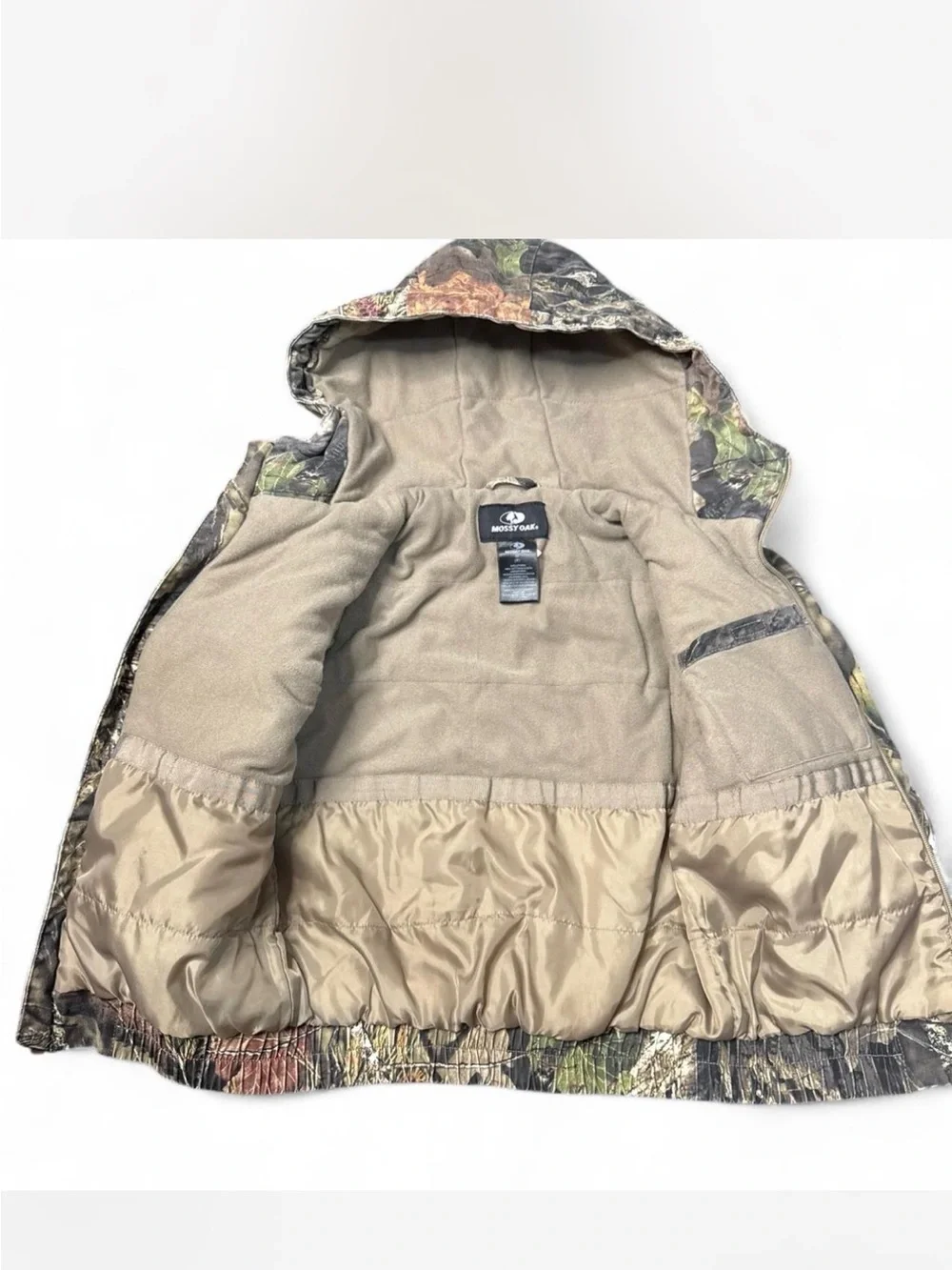 Mossy Oak Camouflage Zip Hoodie in Green and Brown